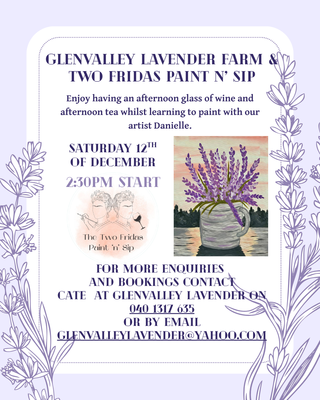 Glengarry Lavender Paint n Sip